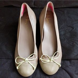 Like New! Cole Haan Air Tali Lace Wedge, Taupe